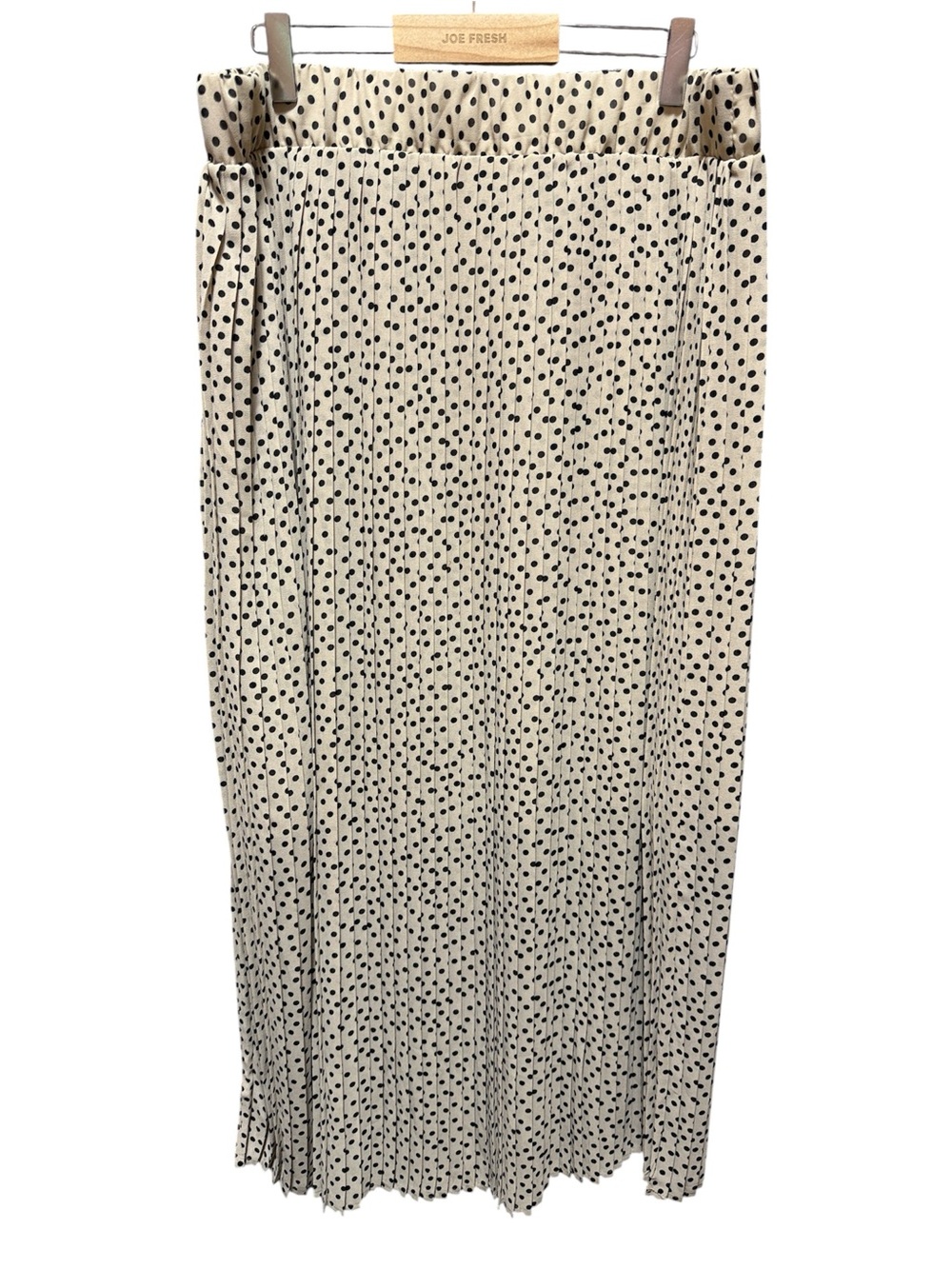 Polka Dot Pleated Chiffon Maxi Skirt
